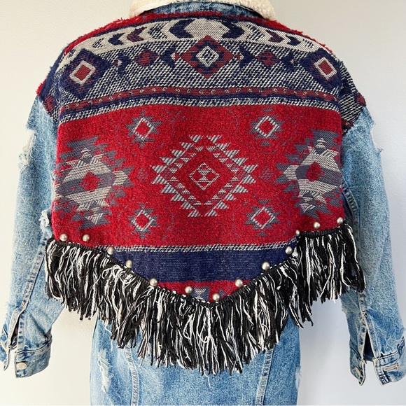 Zara Denimwear Aztec Fringe Jacket - Picture 9 of 13